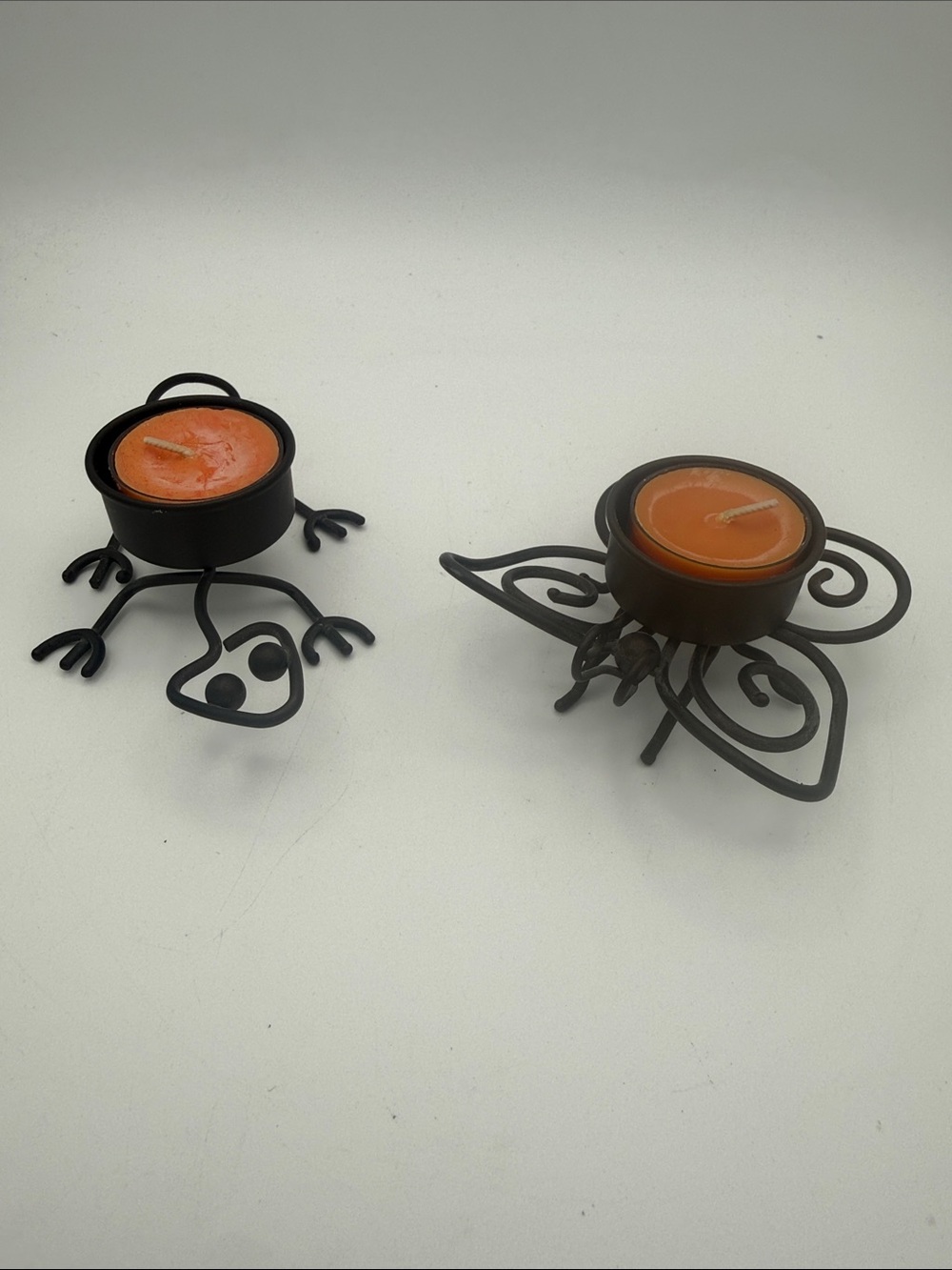 Partylite Little Critters metal lizard & butterfly tealight candle holders